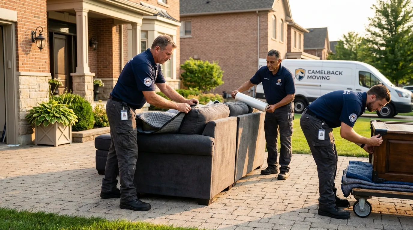 Large estate moving crew wrapping furniture in Winona, MS
